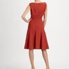 Carolina Herrera Wool Crepe Dress in Beige - Lyst