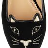 Charlotte Olympia Kitty Embroidered Velvet Flats in Black - Lyst