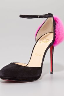 Christian Louboutin Crazy Fur Suede Pump - Lyst
