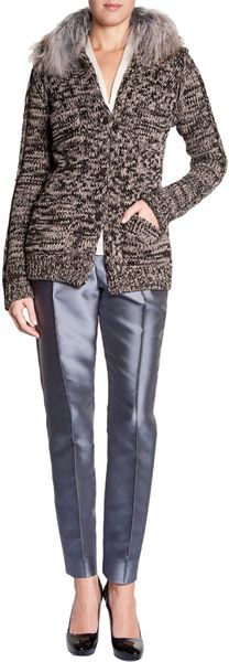Lanvin Melange Cardigan in Black - Lyst