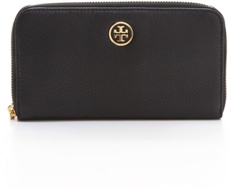 Tory Burch Robinson Zip Continental Wallet in Black - Lyst