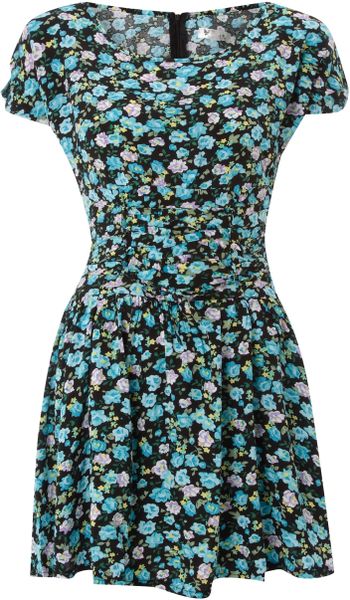Cutie Cutie Flower Print Dress in Blue - Lyst
