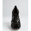Dior Black Patent Cannage Mesh Leather Peep Toe Pumps in Black - Lyst