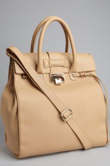 Jimmy Choo Nude Grained Leather Rosabel Structured Tote - Lyst