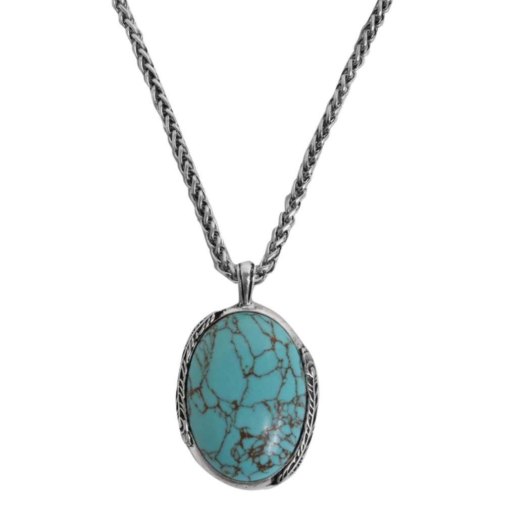 necklace  in brand Pendant Silver cross lucky Lucky Brand   Semiprecious Turquoise charm Tone Necklace