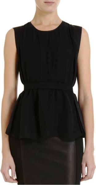 Narciso Rodriguez Belted Blouse in Black - Lyst