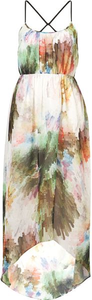 Topshop Pixelated Waist Maxi Dress in White - Lyst