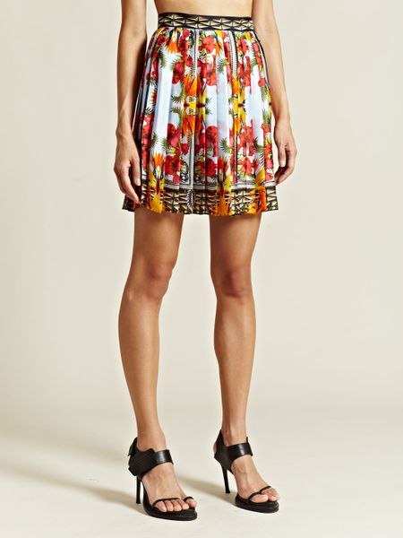 Givenchy Givenchy Womens Multiple Pleat Highwaisted Print Skirt in Multicolor (multicolour) - Lyst