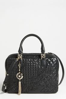 Versace Versace Linea Leather Satchel - Lyst