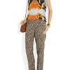 J.crew Café Leopardprint Cropped Linen Pants in Animal (leopard) - Lyst