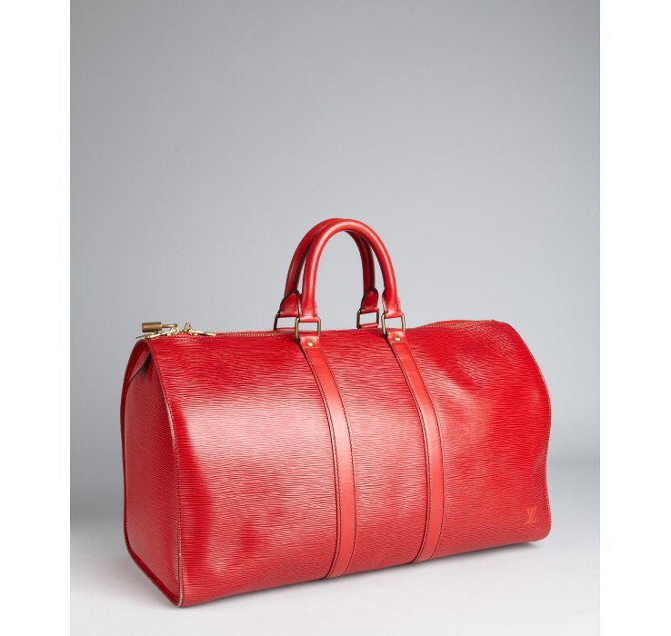 Louis Vuitton Red Epi Leather Keepall 45 Vintage Duffel in Red | Lyst