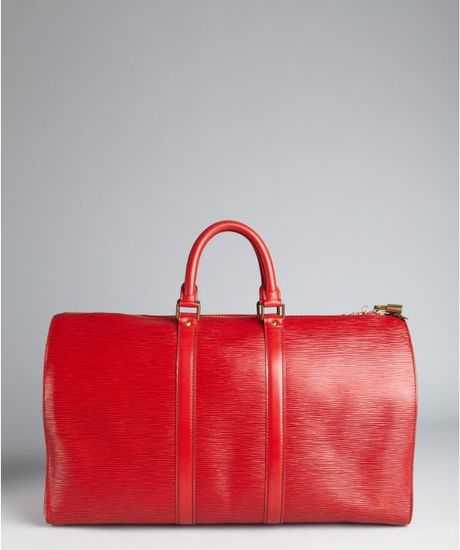 Louis Vuitton Red Epi Leather Keepall 45 Vintage Duffel in Red | Lyst