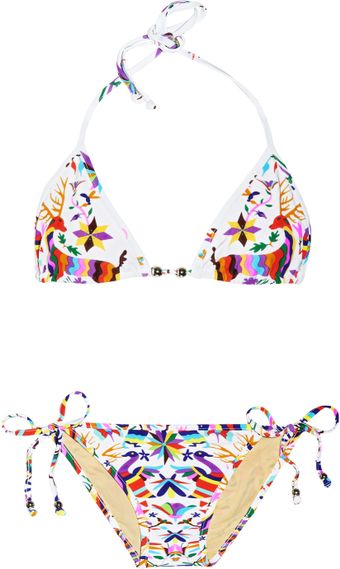 Mara Hoffman Techno Animal Printed Triangle Bikini - Lyst