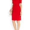 Oscar De La Renta Ruffled WoolCrepe Dress in Red - Lyst