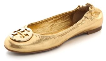 Tory Burch Reva Metallic Flats - Lyst