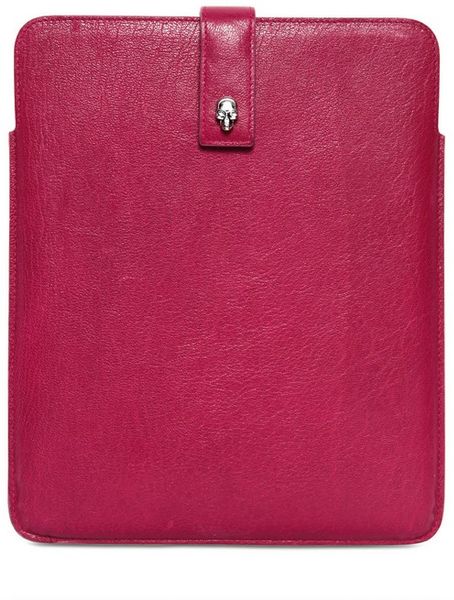Alexander Mcqueen Skull I Pad Case Leather in Red (cherry) - Lyst