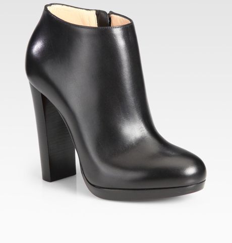 Christian Louboutin Leather Woodenheel Platform Ankle Boots in Black - Lyst