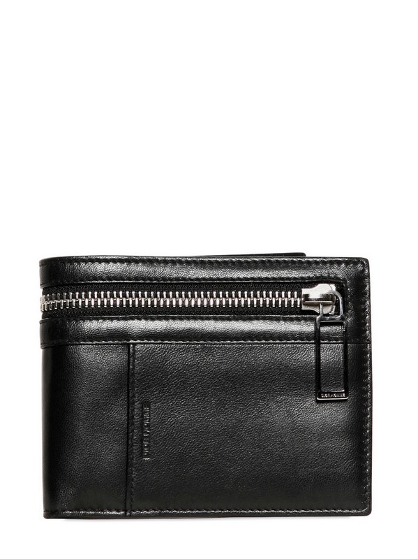 Dior Homme Soft Leather Zip Coin Wallet in Black for Men Lyst