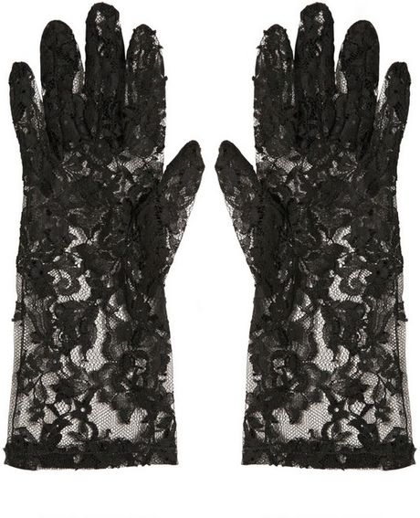 Dolce & Gabbana Lace Gloves in Black - Lyst