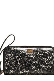 Dolce & Gabbana Lace Pvc Zip Around Wallet - Lyst