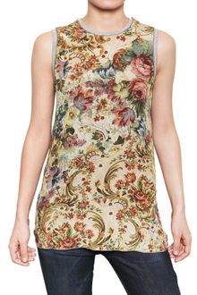 Dolce & Gabbana Crepe De Chine Cotton Jersey Tank Top - Lyst