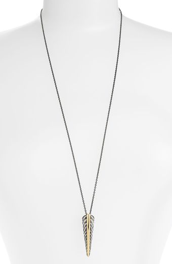 Elizabeth And James Audubon Feather Long Pendant Necklace - Lyst