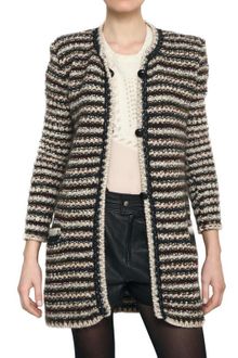 Isabel Marant Stripey Wool Mohair Knit Cardigan - Lyst