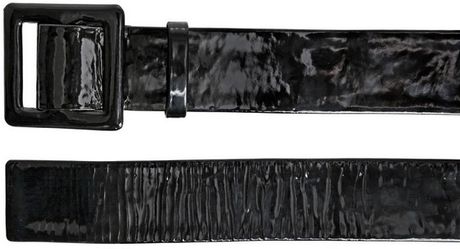 Lanvin 50mm Covered Buckle Patent Leather Belt in Black - Lyst