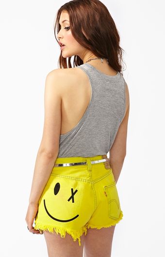 Nasty Gal Smiley Cutoff Shorts - Lyst