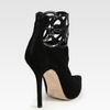 Oscar De La Renta Suede and Patent Leather Ankle Boots in Black - Lyst