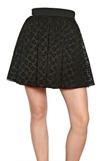 RED Valentino Devoré and Double Layer Tulle Mini Skirt - Lyst