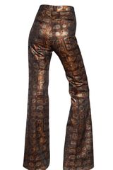 Rochas 3d Rayon Brocade High Waisted Trousers