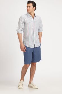 Saks Fifth Avenue Men's Collection Striped Linen Shirt - Lyst