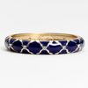 Sequin Medium Crystal Detail Hinged Bangle in Blue (navy/ gold) - Lyst
