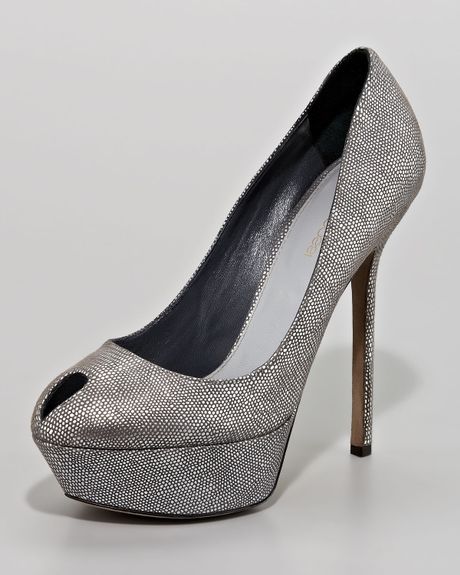 Sergio Rossi Cachet Metallic Pump in Silver (zinco) - Lyst