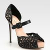 Valentino Cutout Leather Platform Mary Jane Pumps in Black - Lyst