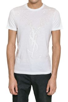 Yves Saint Laurent Ysl Birds Flock Logo Jersey Tshirt - Lyst