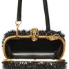 Alexander Mcqueen Classic Skull Splinter Patent Box Clutch in Black - Lyst