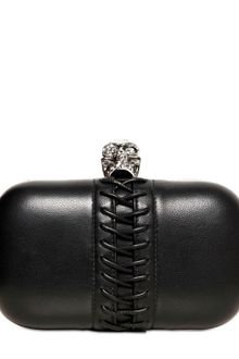Alexander McQueen Leather Corset Skull Box Clutch - Lyst