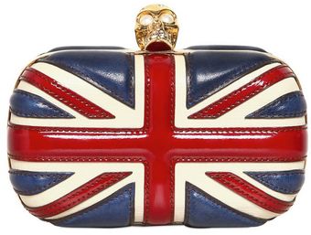 Alexander McQueen Britannia Skull Leather Box Clutch - Lyst