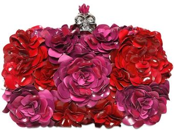 Alexander McQueen Punk Skull Satin Box Clutch - Lyst
