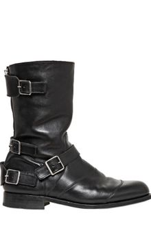 Balmain Belted Leather Boots - Lyst