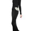 Balmain Eagle Embroidery Viscose Jersey Dress in Black - Lyst