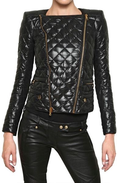 Balmain Quilted Techno Cotton and Nylon Jacket in Black - Lyst