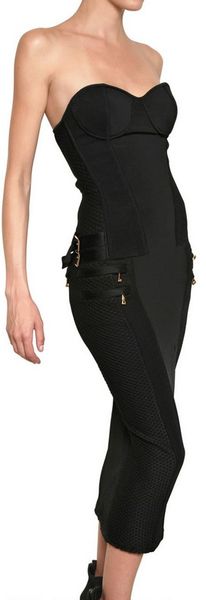 Balmain Viscose Silk Milano Stitch Dress - Lyst