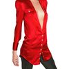 Balmain Silk Satin Dress Shirt in Red - Lyst
