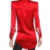 Balmain Silk Satin Dress Shirt in Red - Lyst
