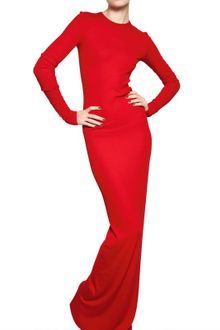 Balmain Viscose Jersey Long Dress - Lyst