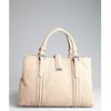 Bottega Veneta Beige Intrecciato Leather Stripe Roma Tote in Beige - Lyst
