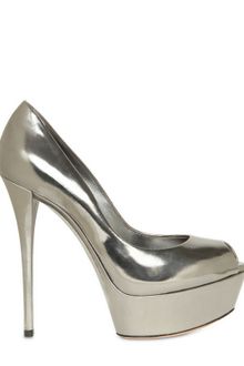 Casadei 140mm Metallic Calf Open Toe Pumps - Lyst